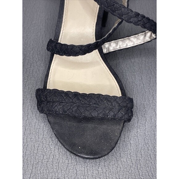Size 7 Circus by Sam Edelman Black Suede Braided Strap Block Heel Sandal 2” Heel - Picture 6 of 6